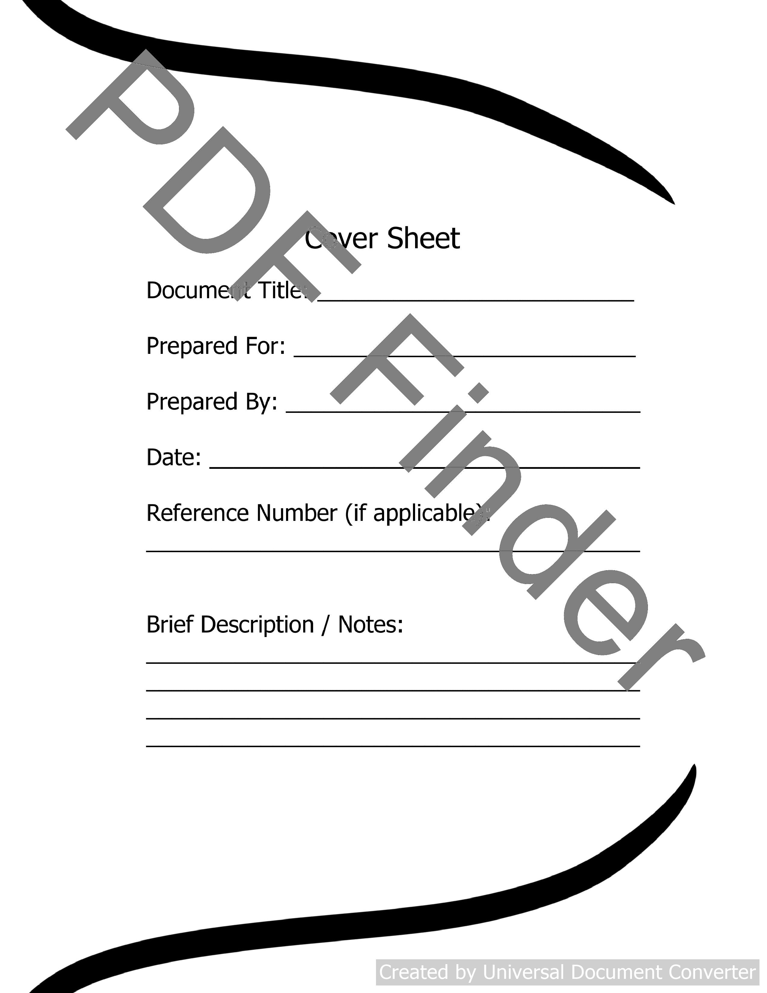 Black Striped Basic Cover Sheet