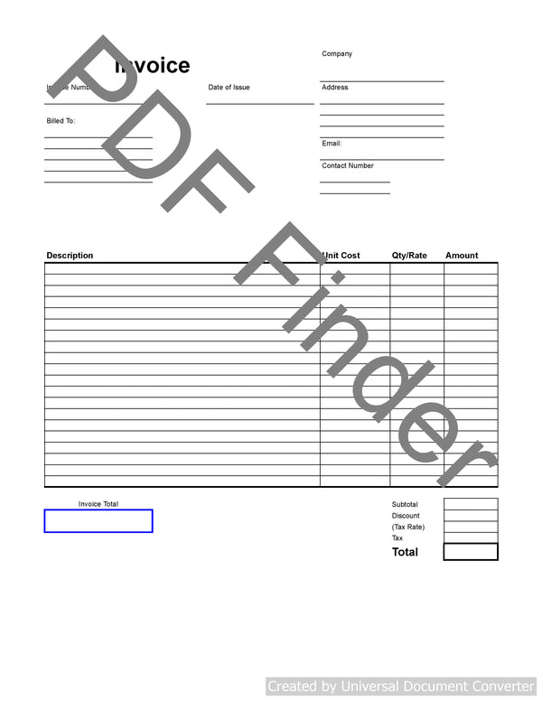 General Blank Invoice