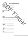 Personal Medical Information Sheet
